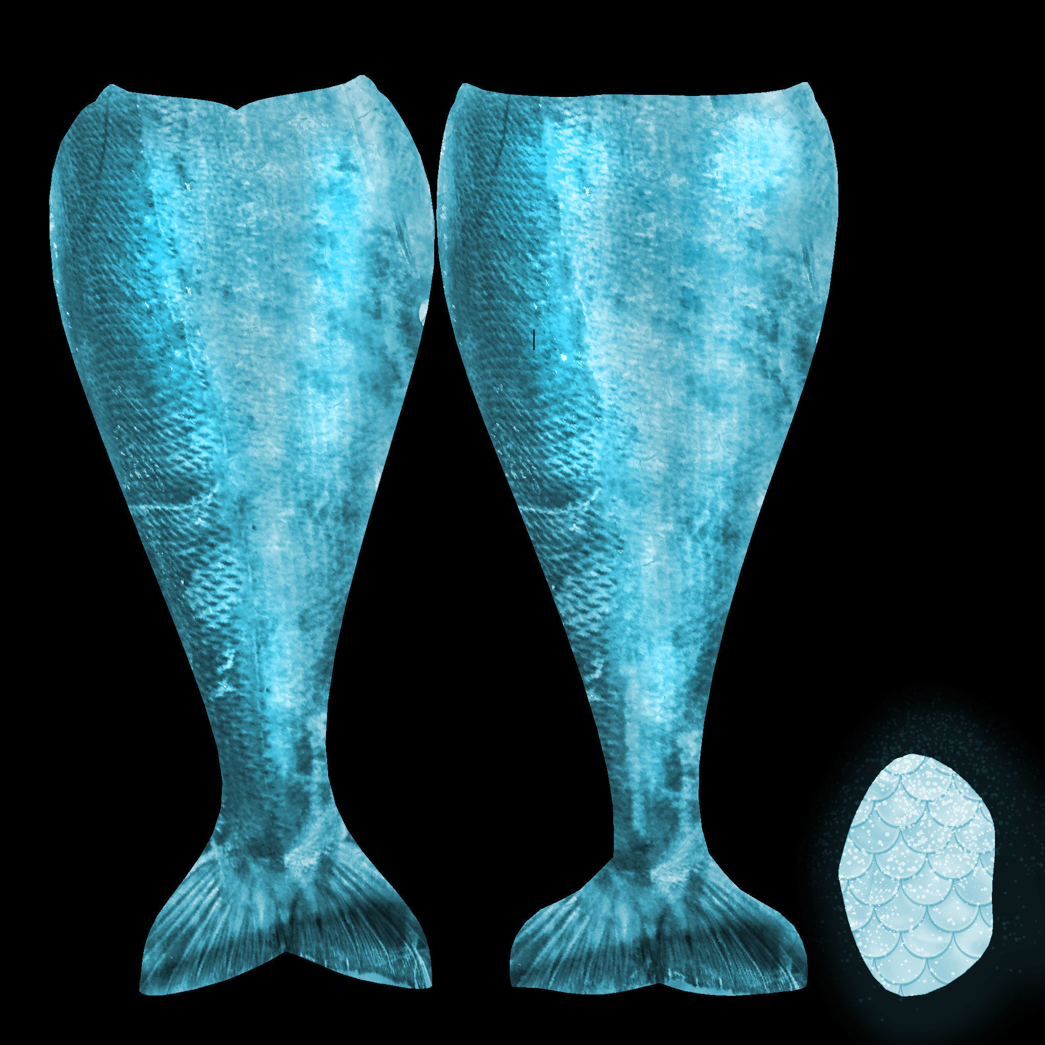 Mermaid Tail Low-poly 3D model_12