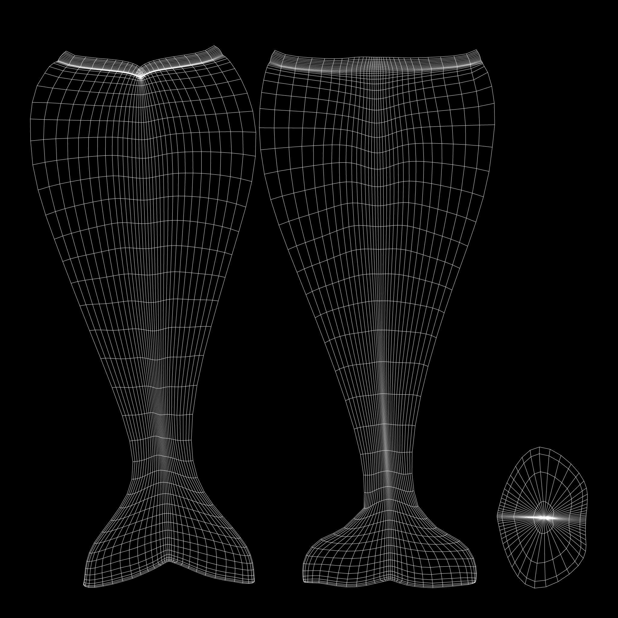Mermaid Tail Low-poly 3D model_16