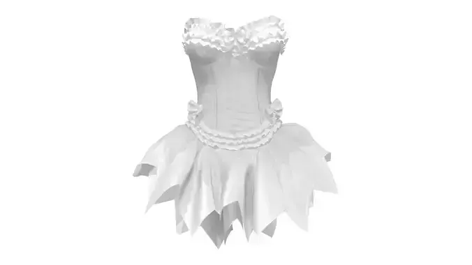 Bridal Corset With Tutu Skirt Low-poly 3D model Bridal Corset With Tutu Skirt Low-poly 3D model
