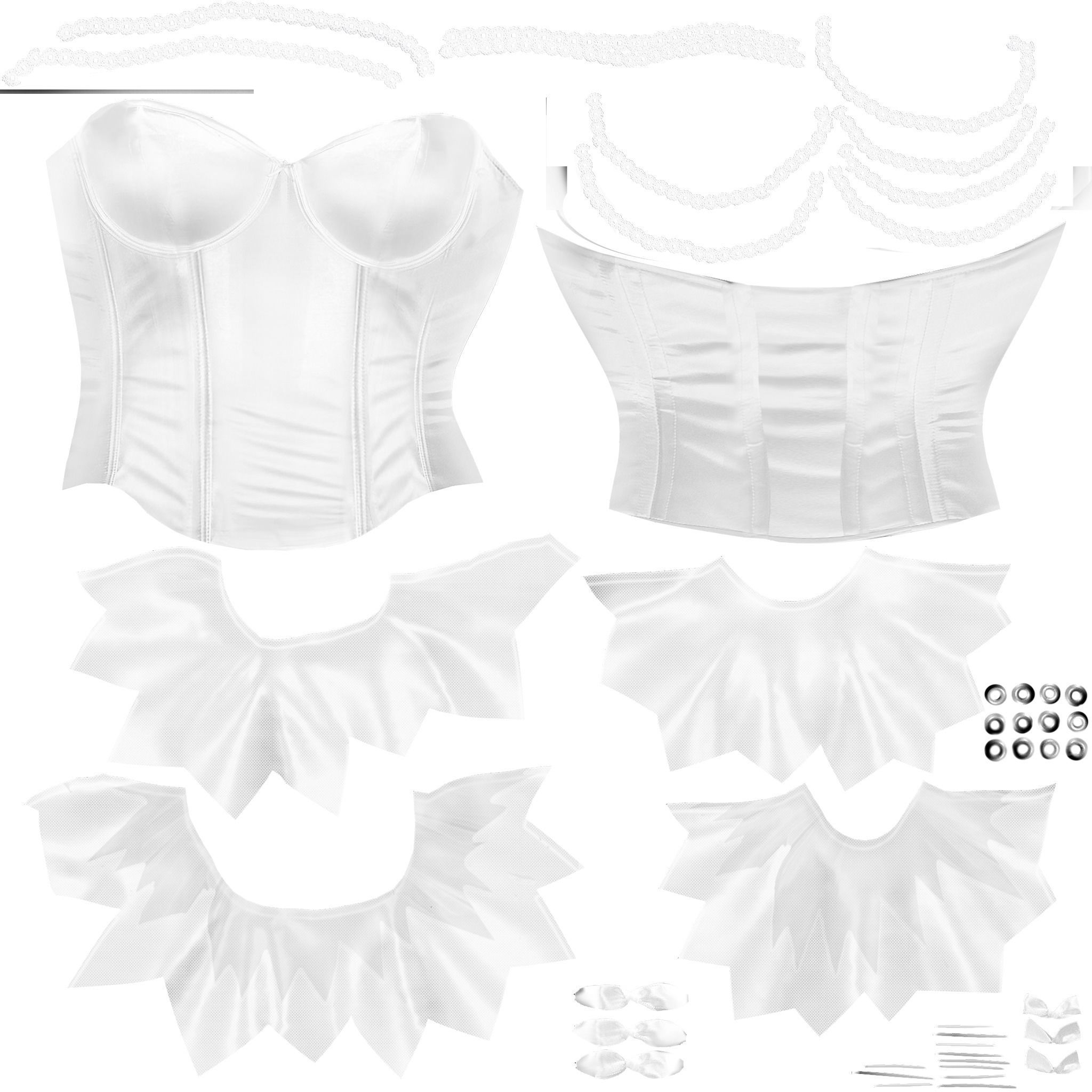 Bridal Corset With Tutu Skirt Low-poly 3D model_12
