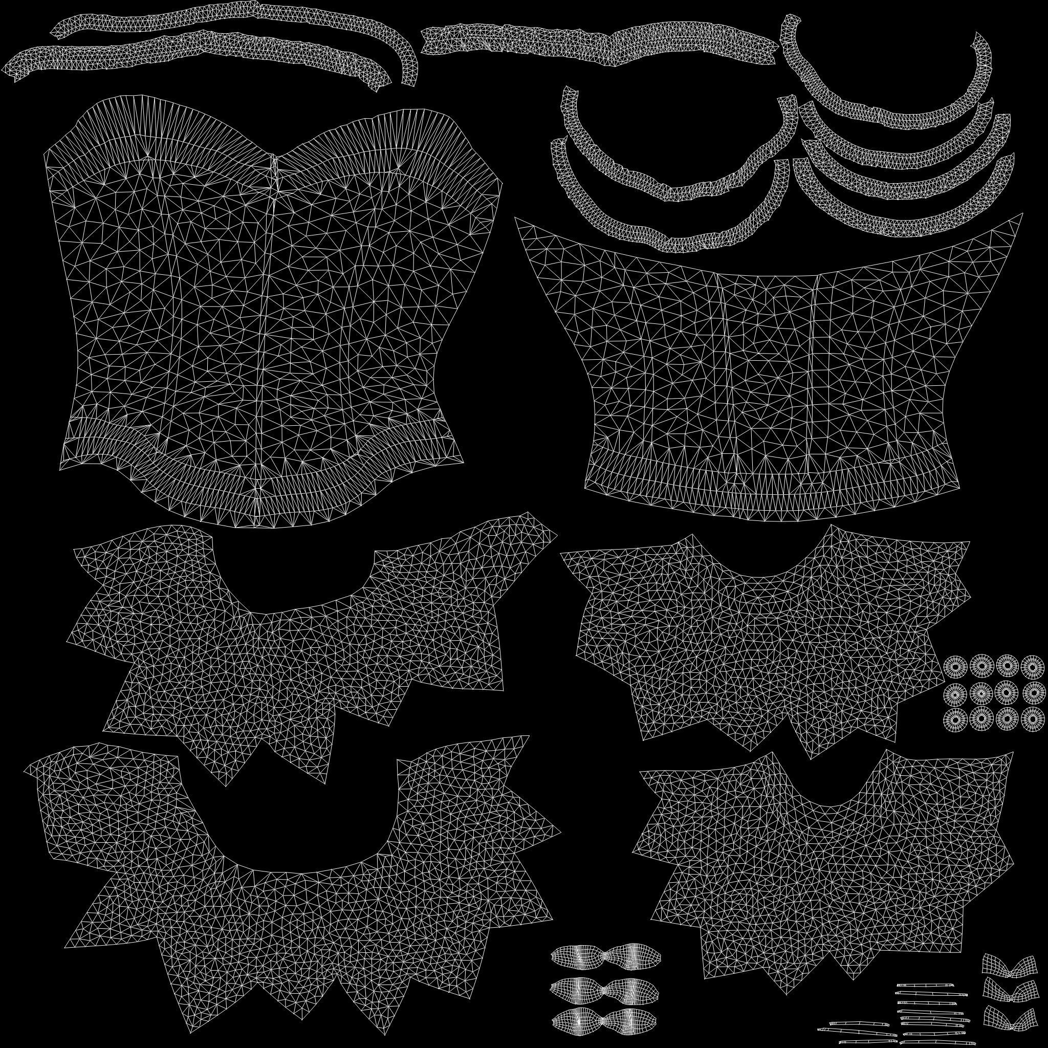 Bridal Corset With Tutu Skirt Low-poly 3D model_16