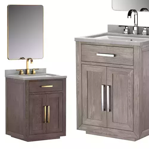 KEMPTON OAK POWDER VANITY 3D model