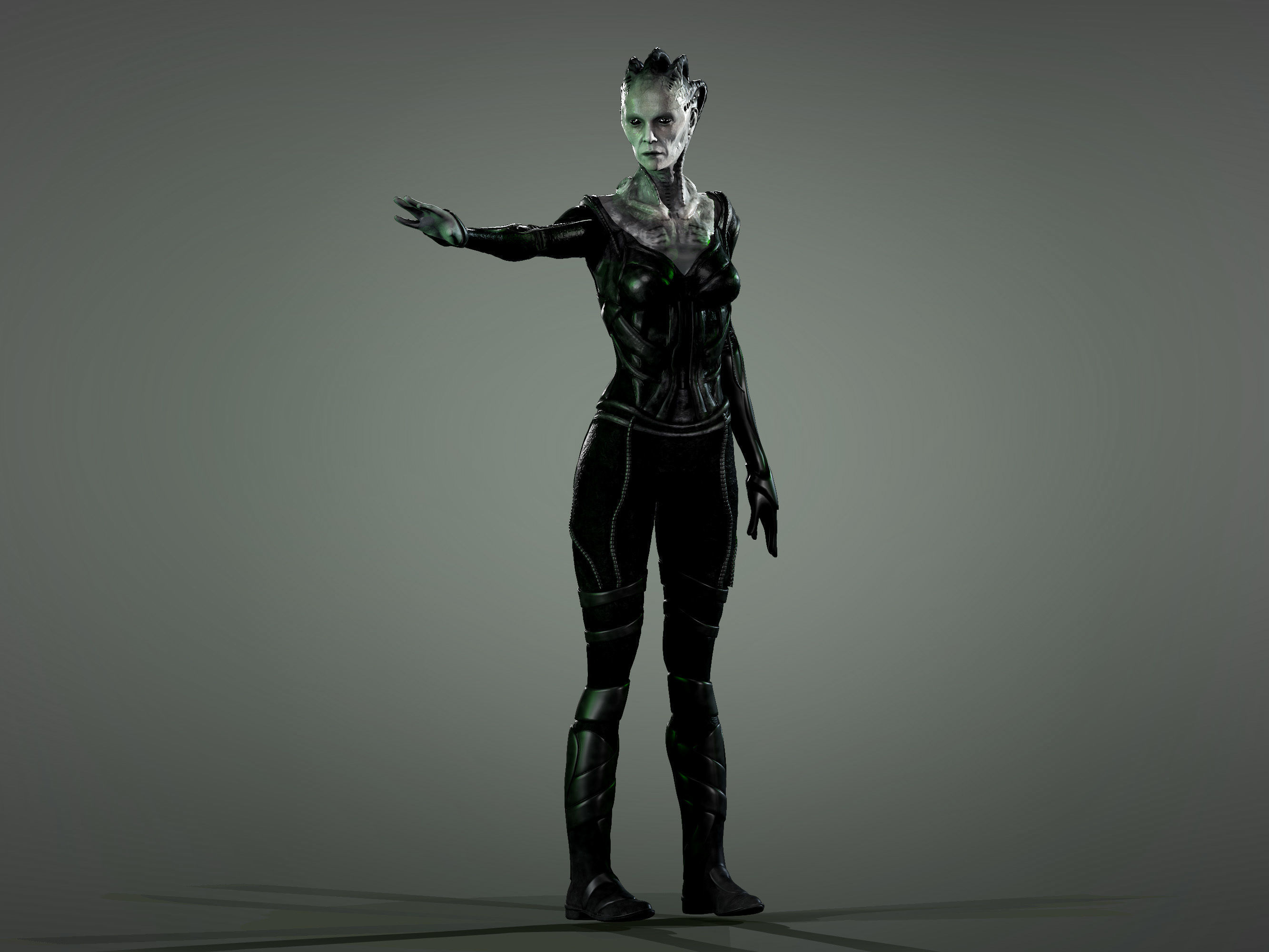 Borg Queen Low-poly 3D model_6
