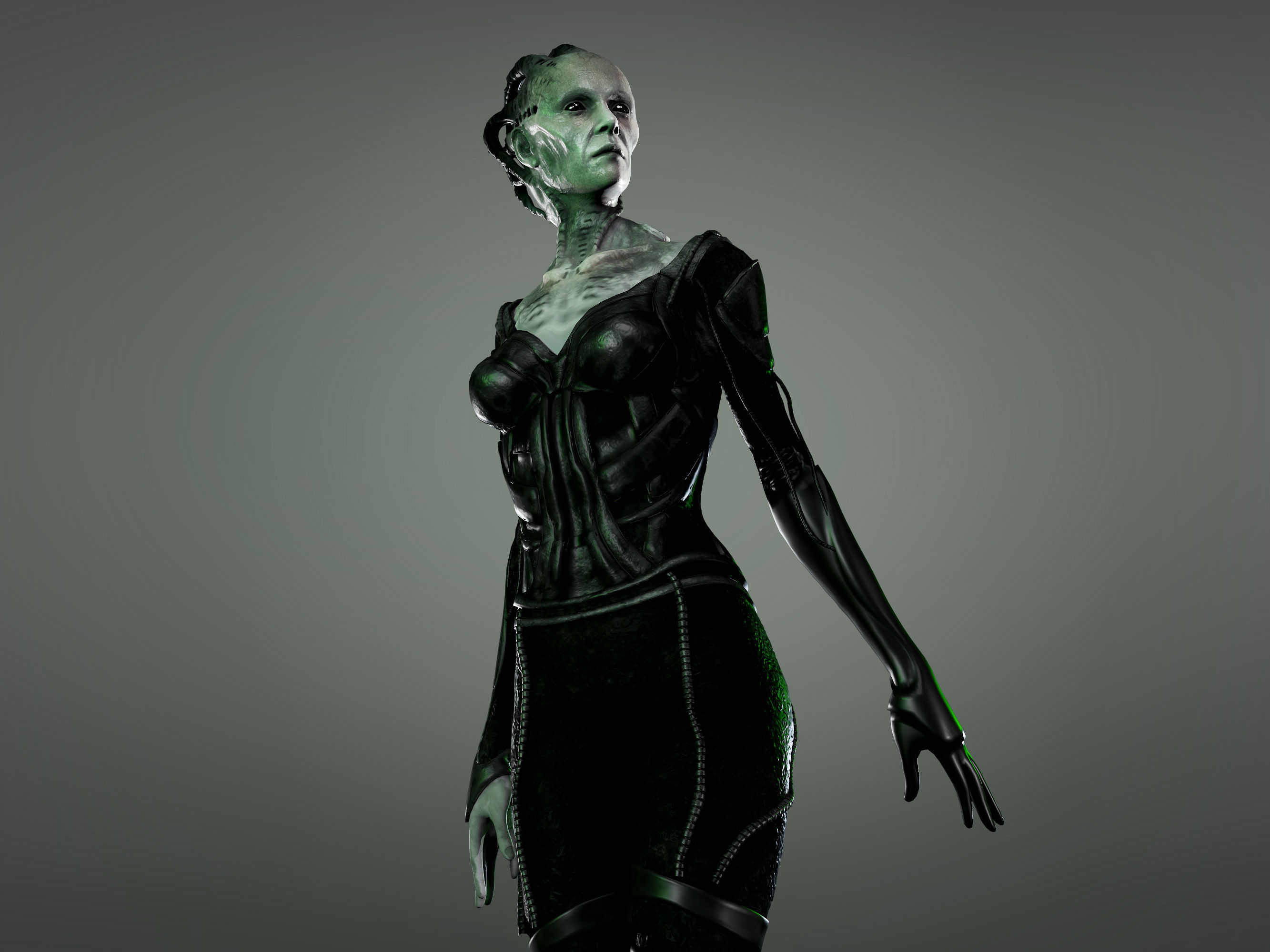 Borg Queen Low-poly 3D model_4