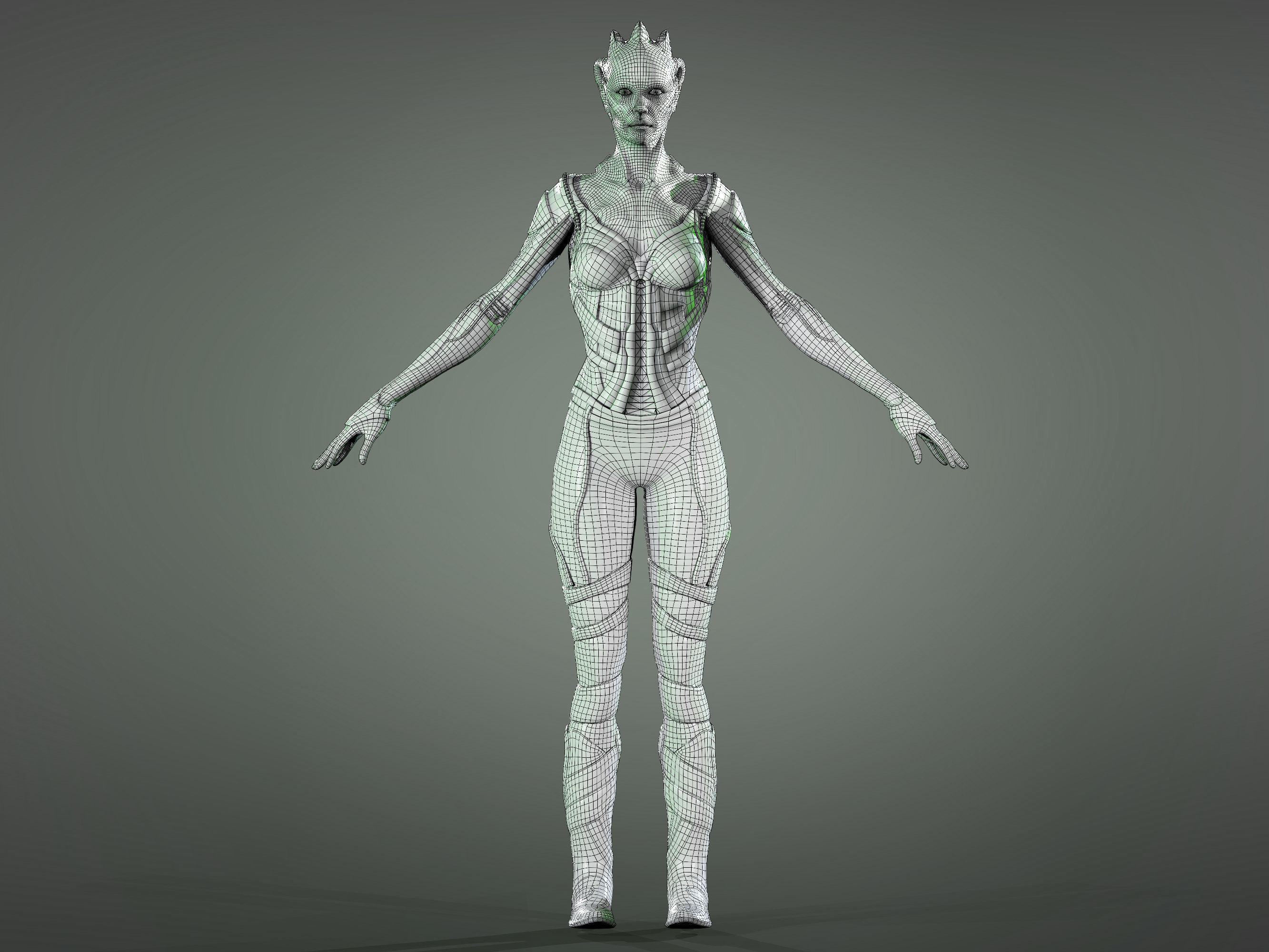 Borg Queen Low-poly 3D model_9