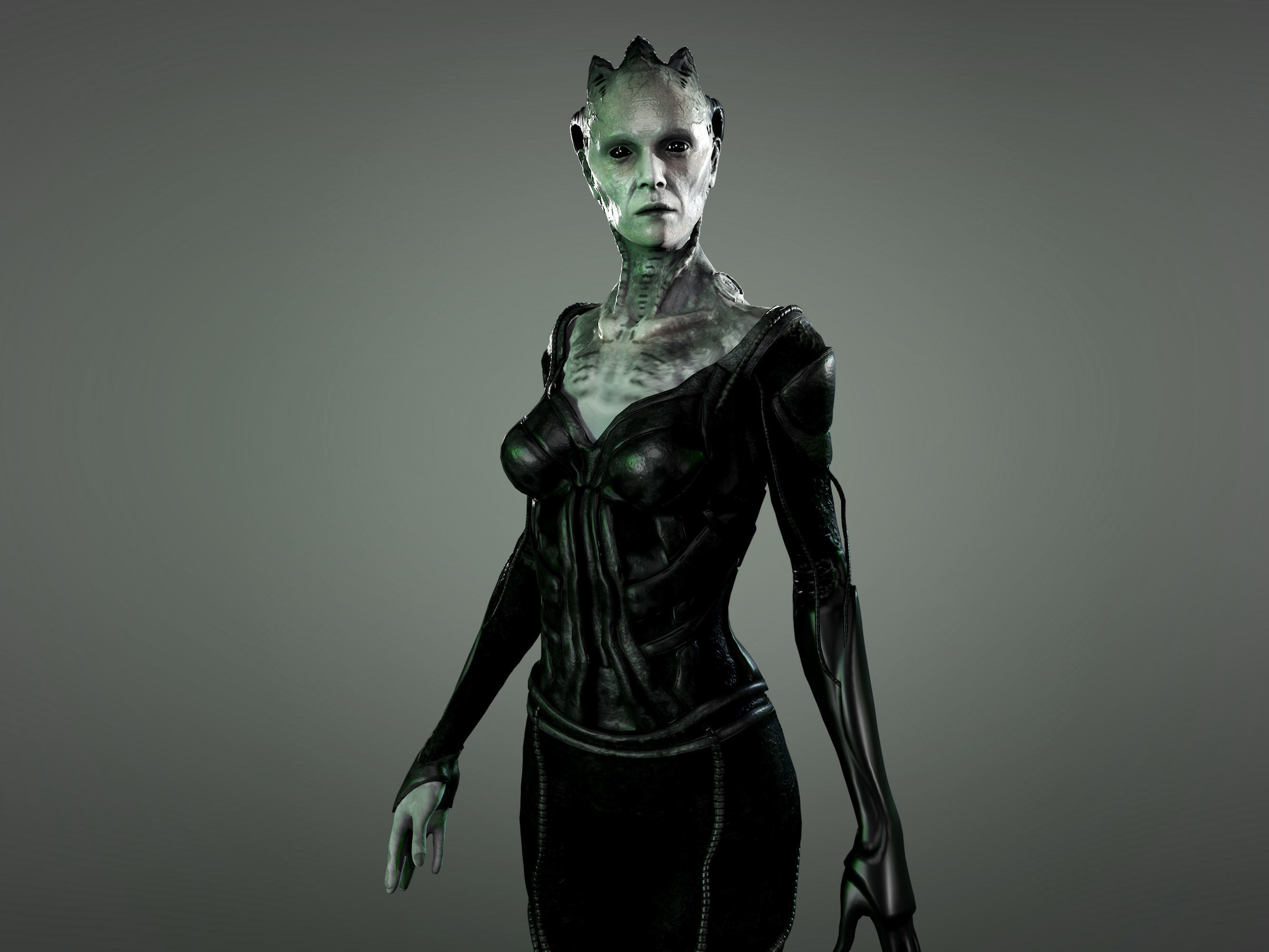Borg Queen Low-poly 3D model_2