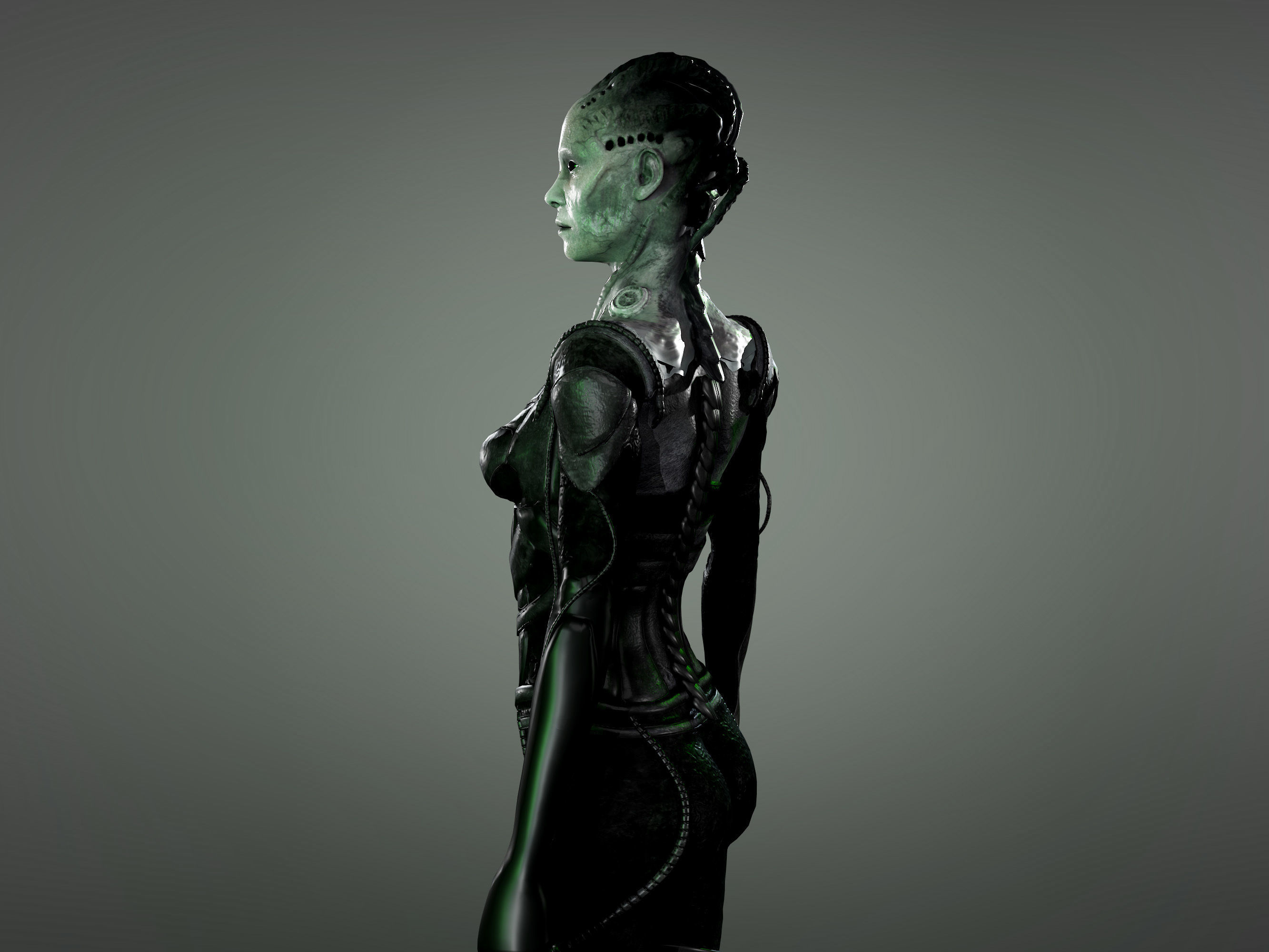 Borg Queen Low-poly 3D model_3