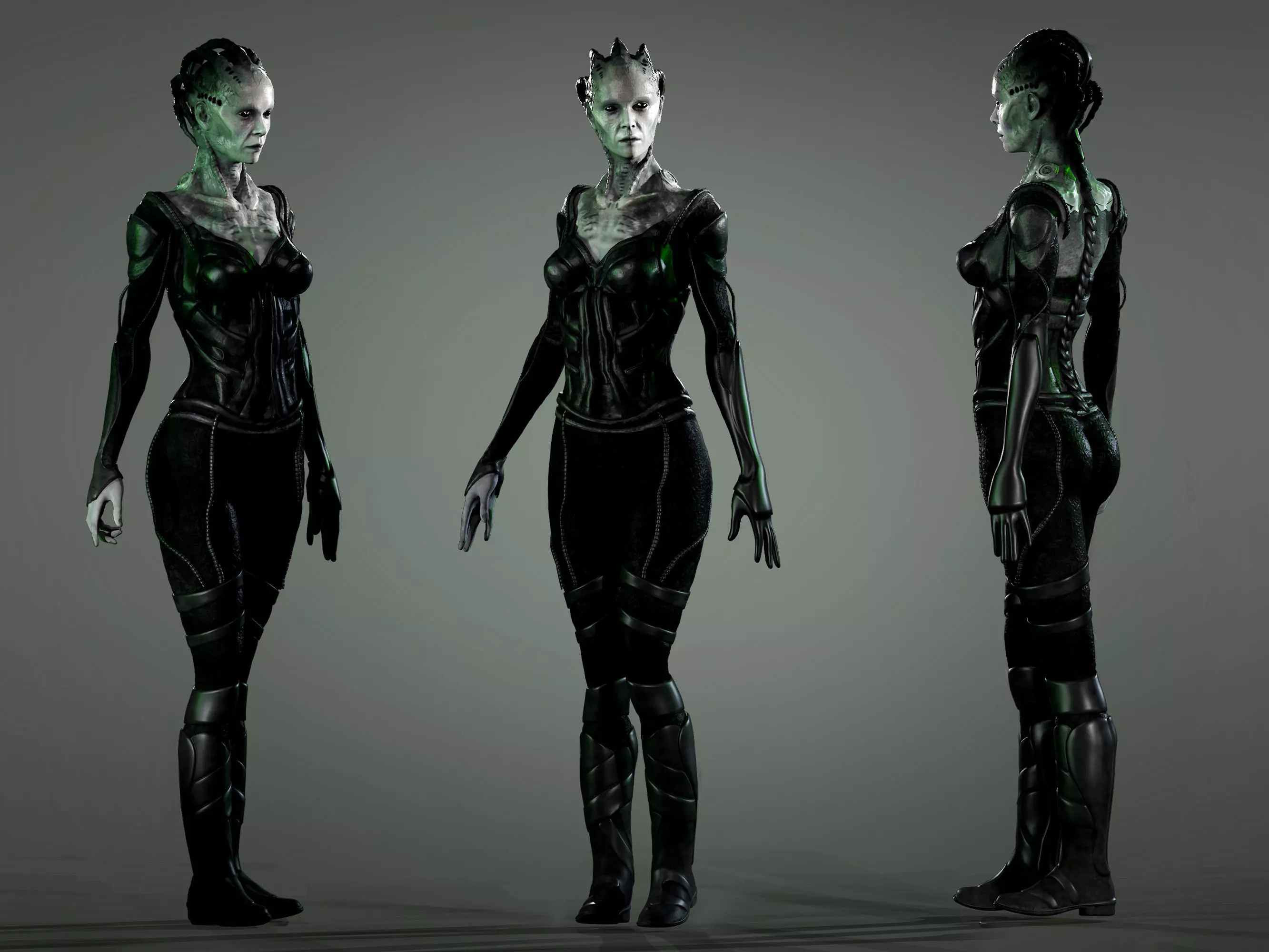 Borg Queen Low-poly 3D model_0