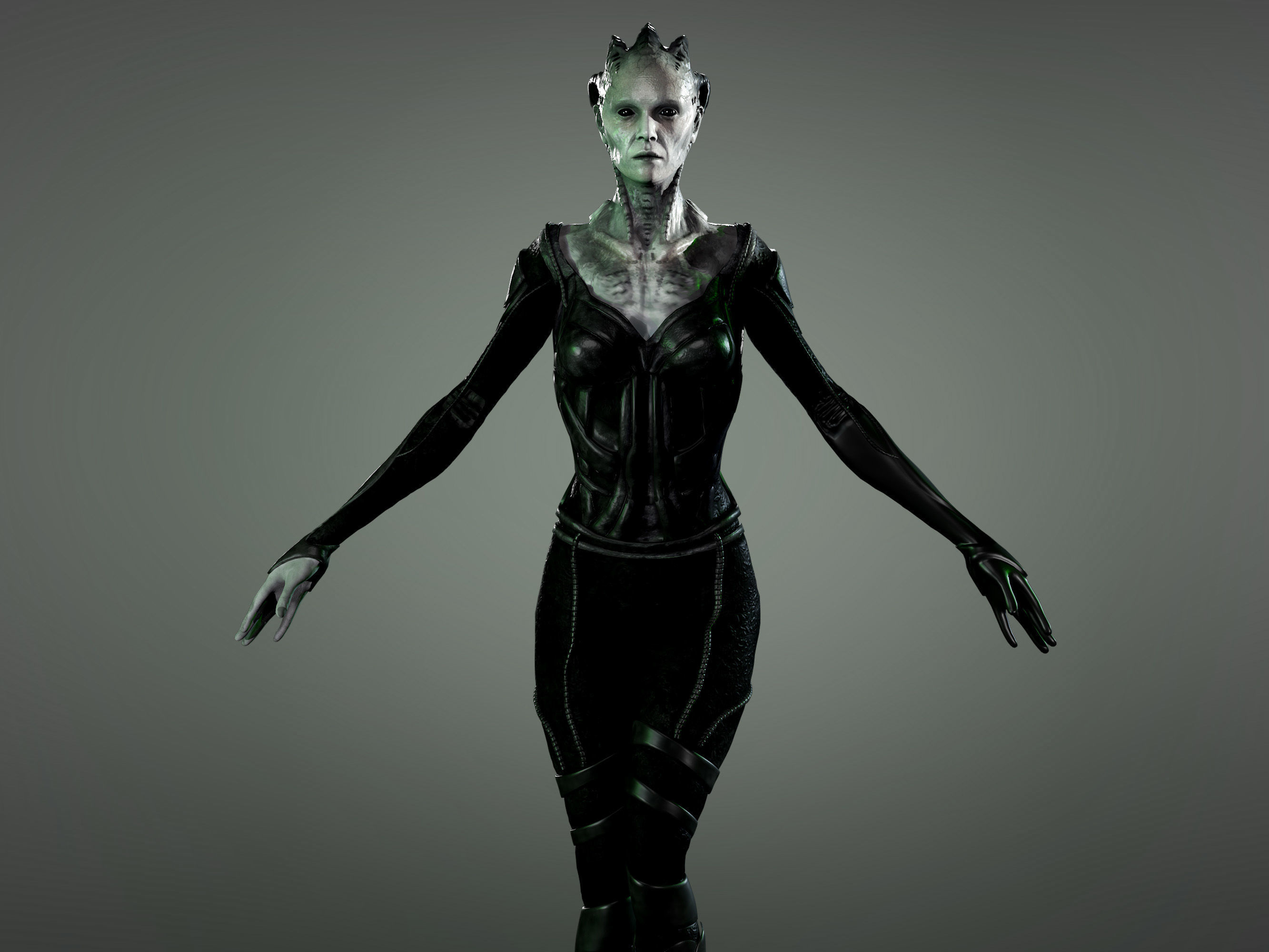 Borg Queen Low-poly 3D model_1