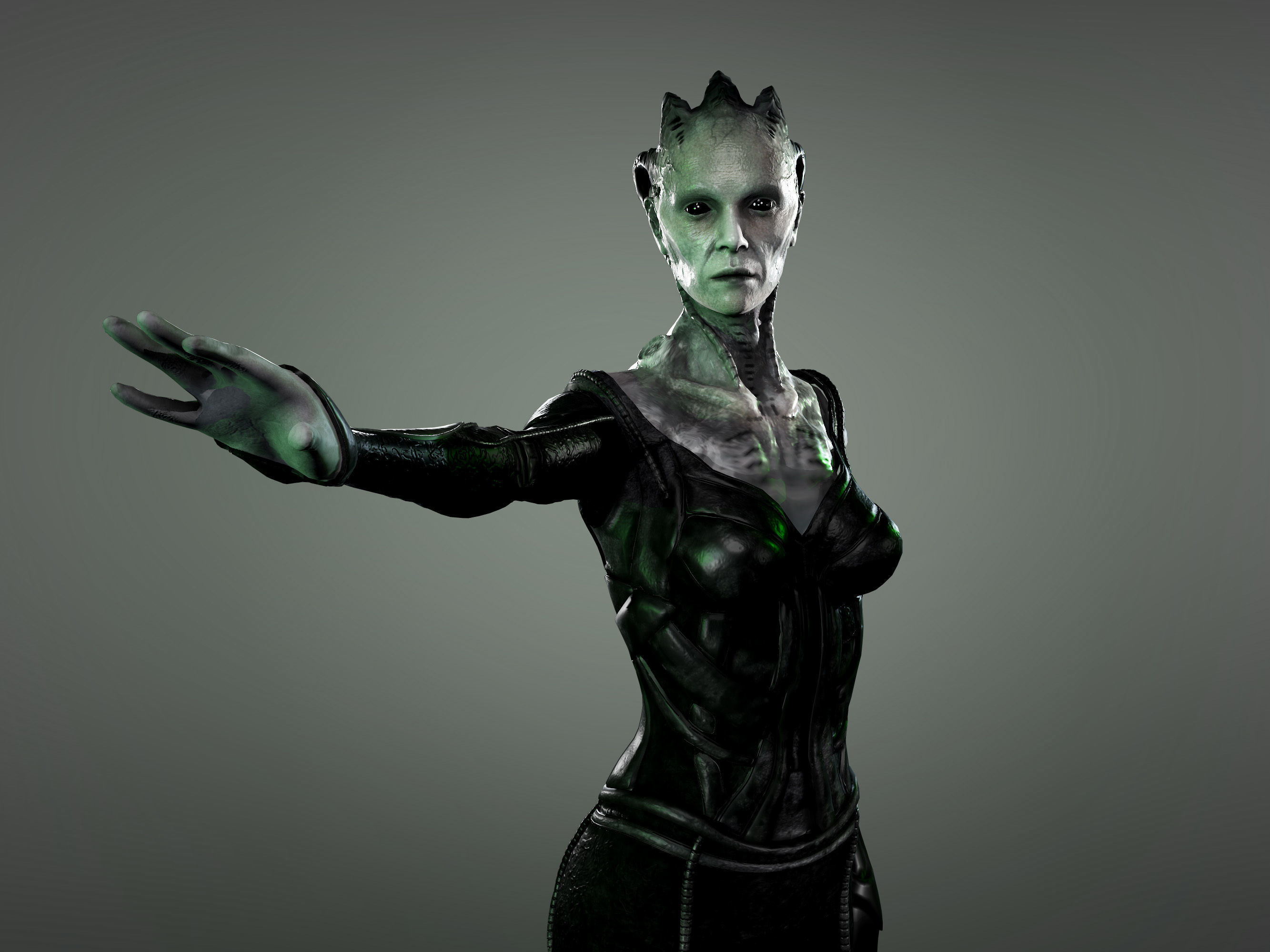 Borg Queen Low-poly 3D model_7