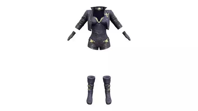 Navy Leather Cropped Jacket Strapless Shorts Dress Outfit