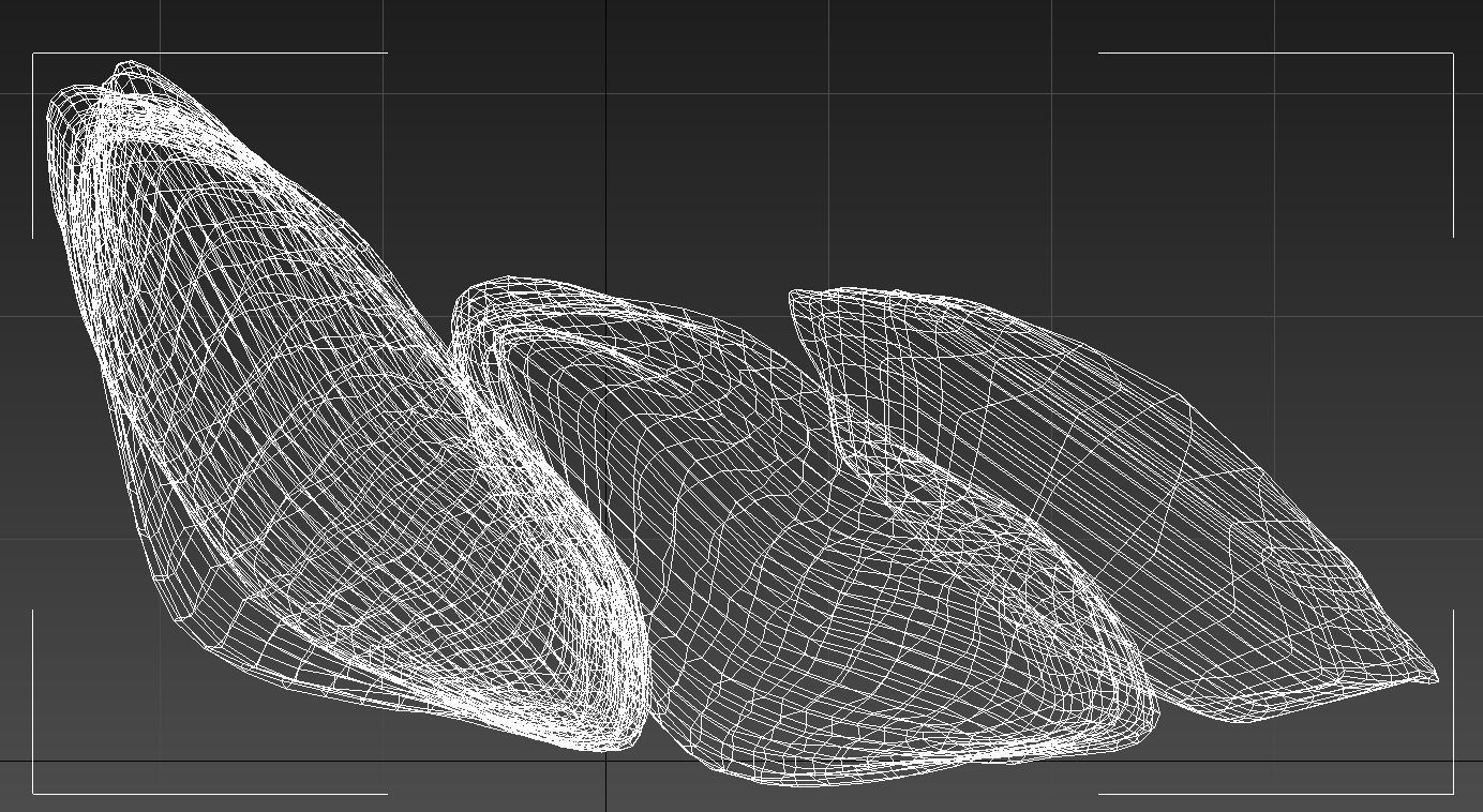 Fabric square cushions 3D model_12