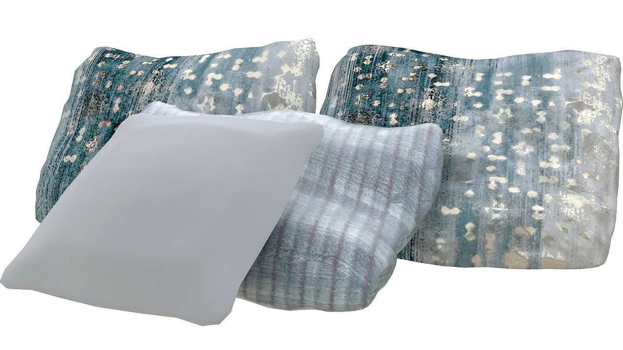 Fabric square cushions 3D model_2