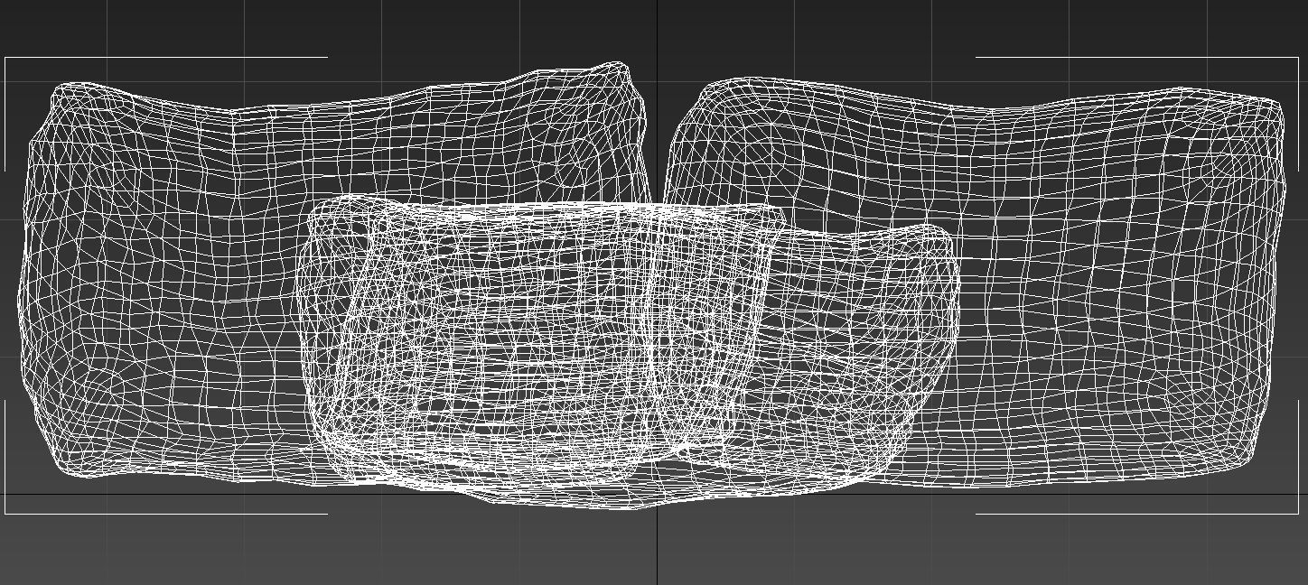 Fabric square cushions 3D model_11