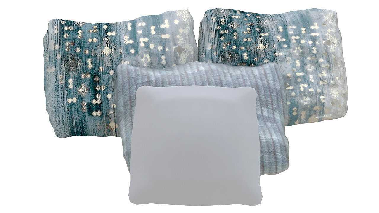 Fabric square cushions 3D model_1