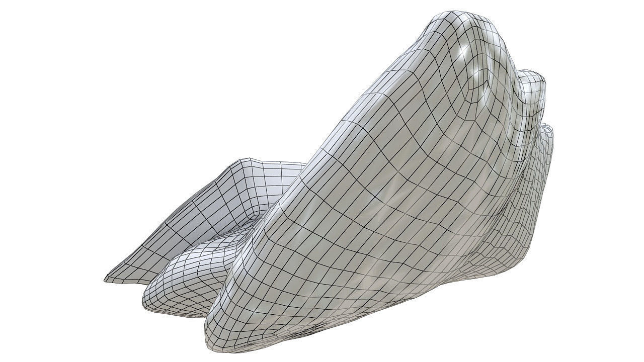 Fabric square cushions 3D model_5