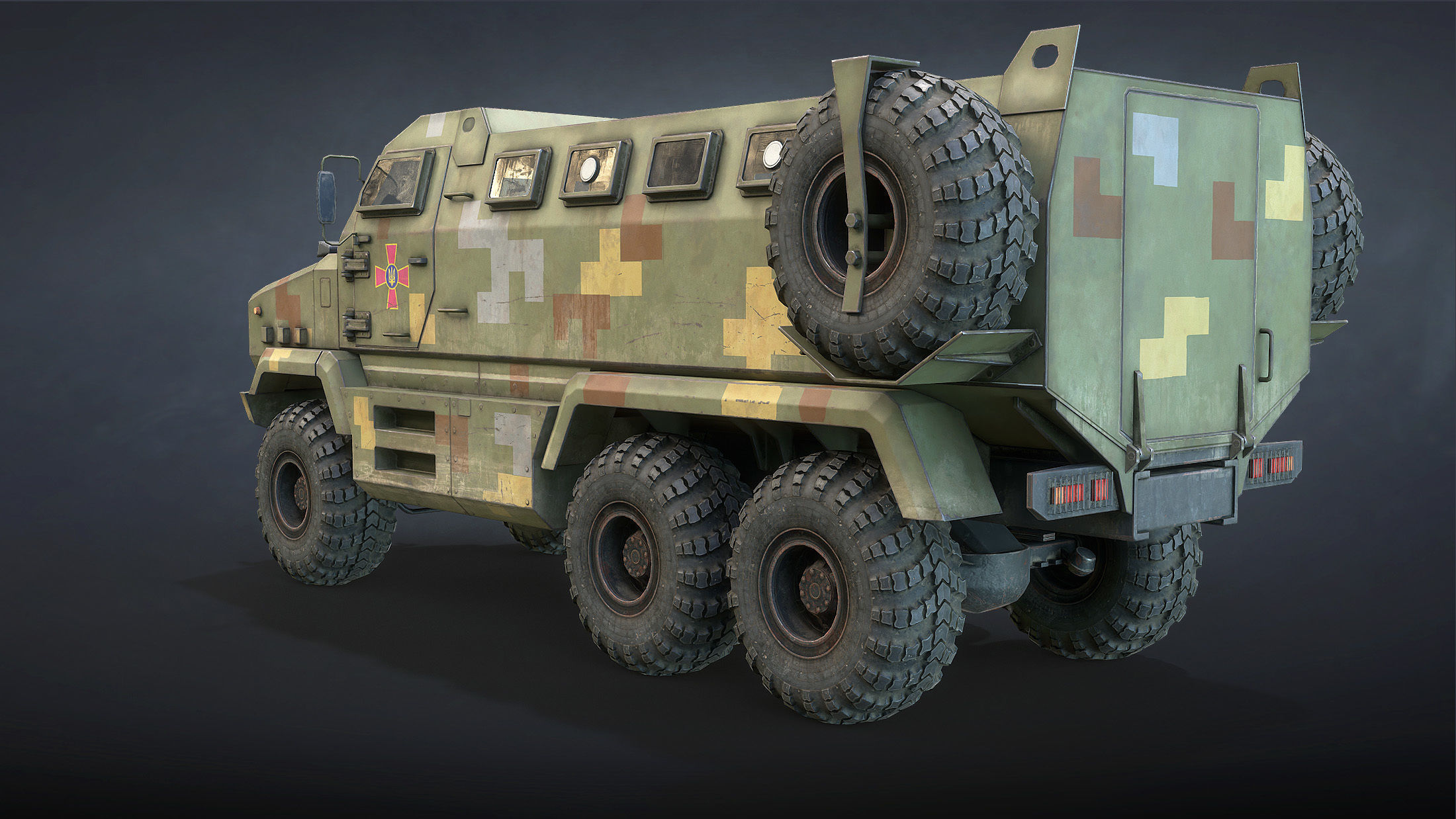 KrAZ Shrek and Fiona MPV Low-poly 3D model_4