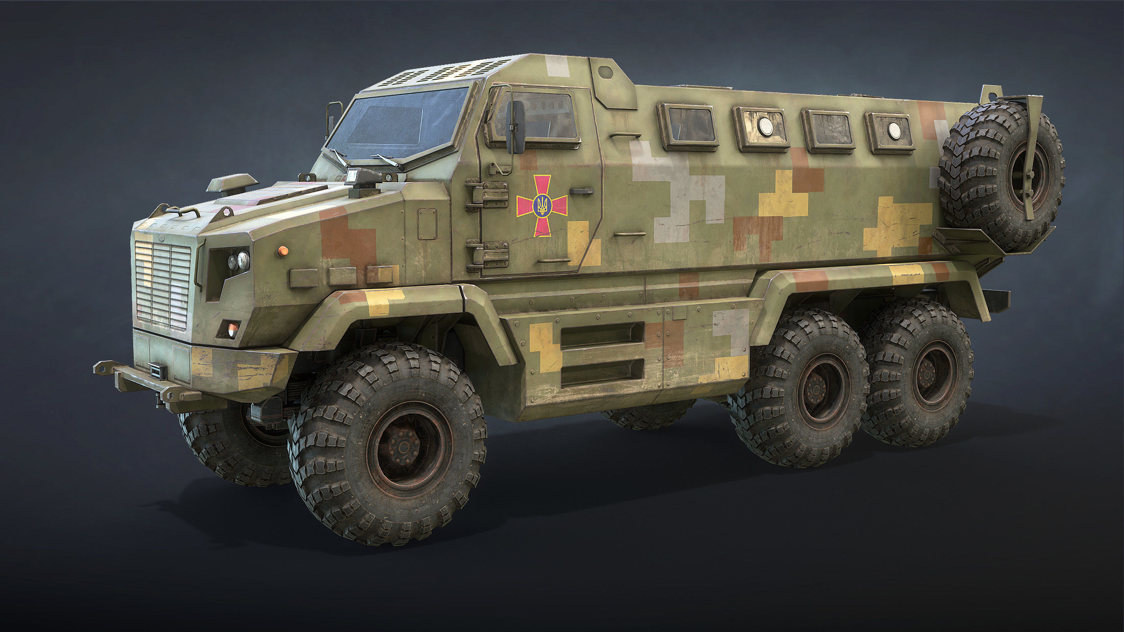 KrAZ Shrek and Fiona MPV Low-poly 3D model_12
