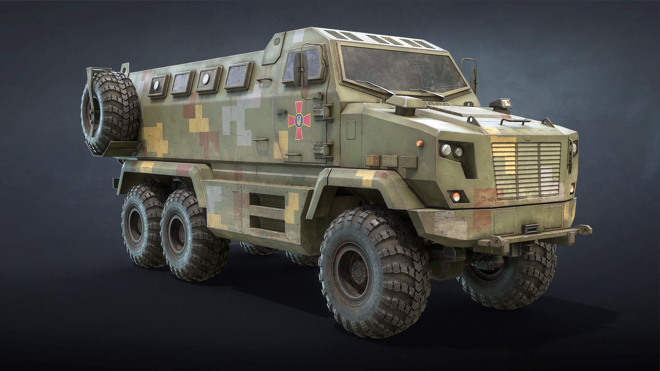 KrAZ Shrek and Fiona MPV Low-poly 3D model_7