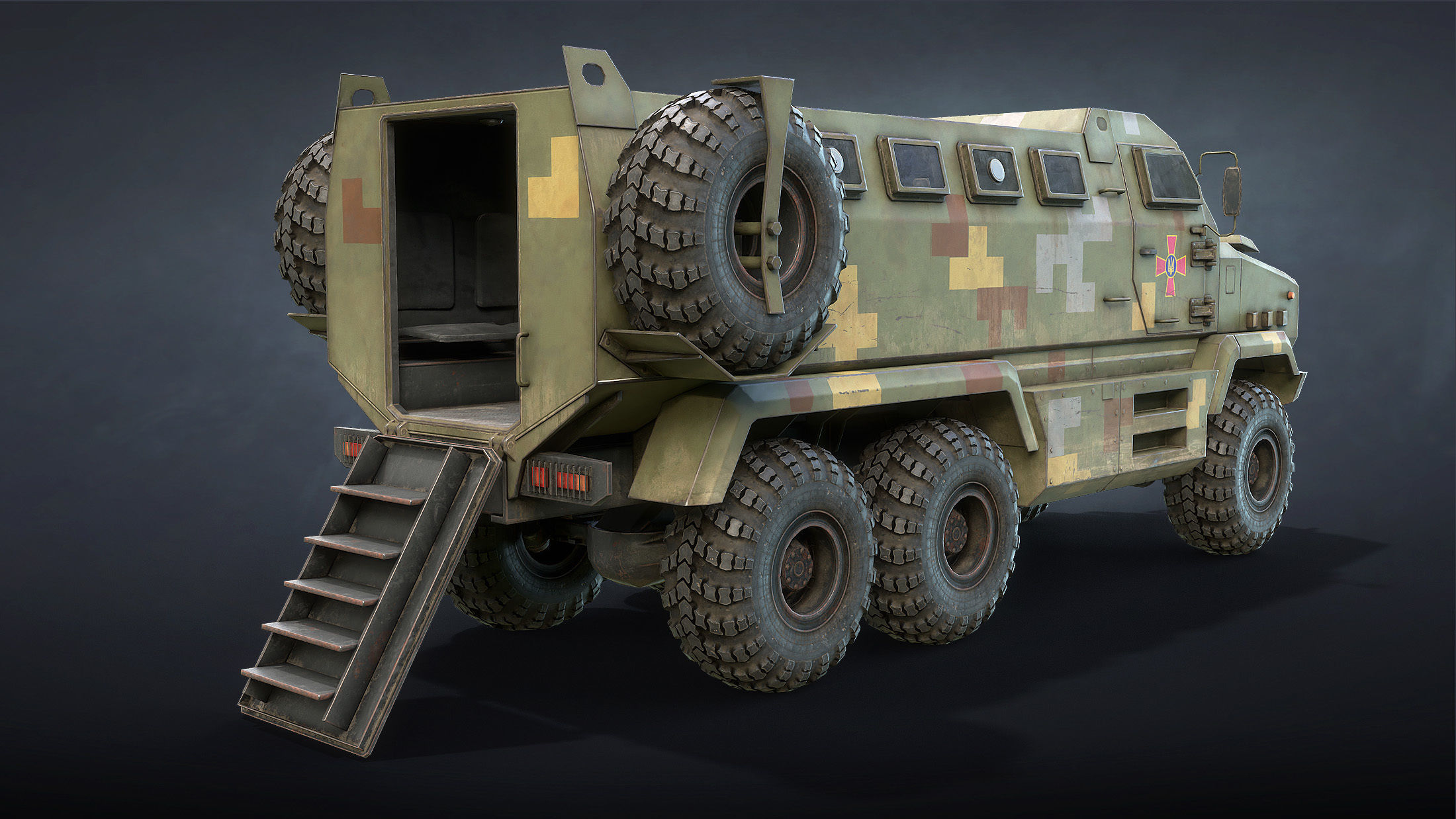 KrAZ Shrek and Fiona MPV Low-poly 3D model_5
