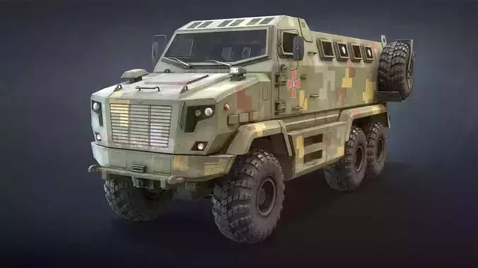 KrAZ Shrek and Fiona MPV Low-poly 3D model