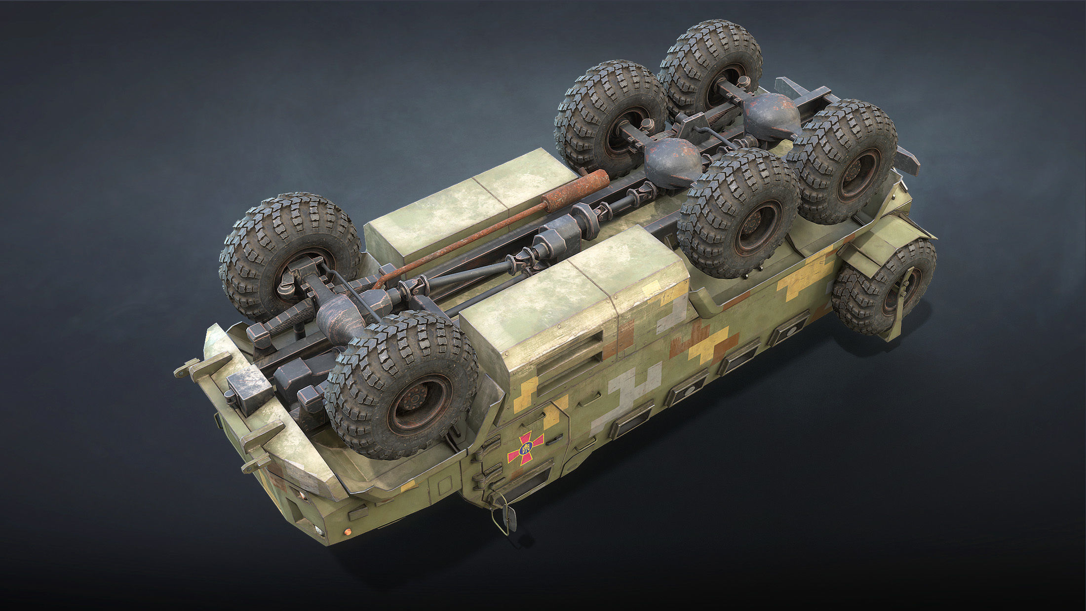 KrAZ Shrek and Fiona MPV Low-poly 3D model_16