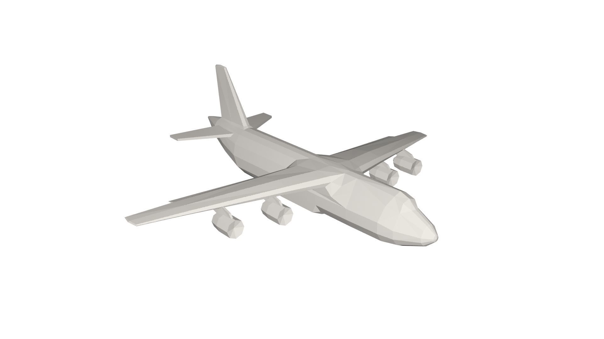 Military Plane concept Low-poly 3D model_2