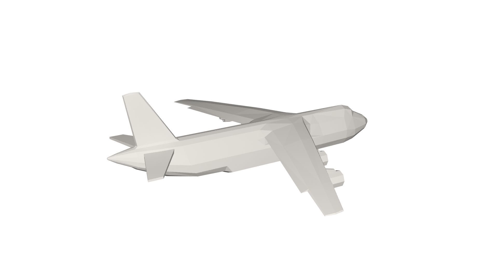 Military Plane concept Low-poly 3D model_4