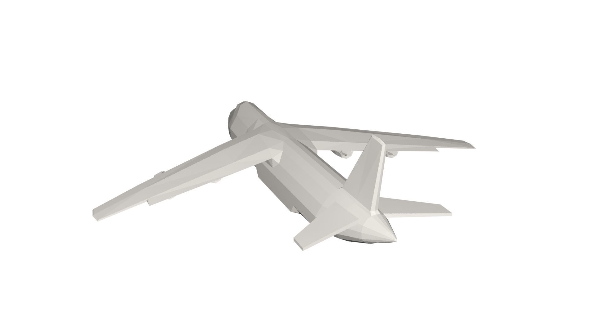 Military Plane concept Low-poly 3D model_6