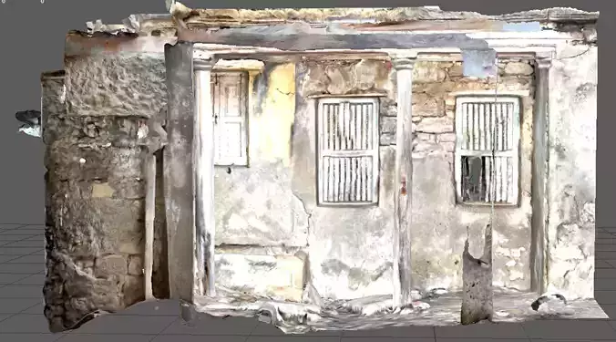 Middle Age remained ruined house structure