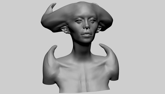 Fantasy Female Head F 3D model