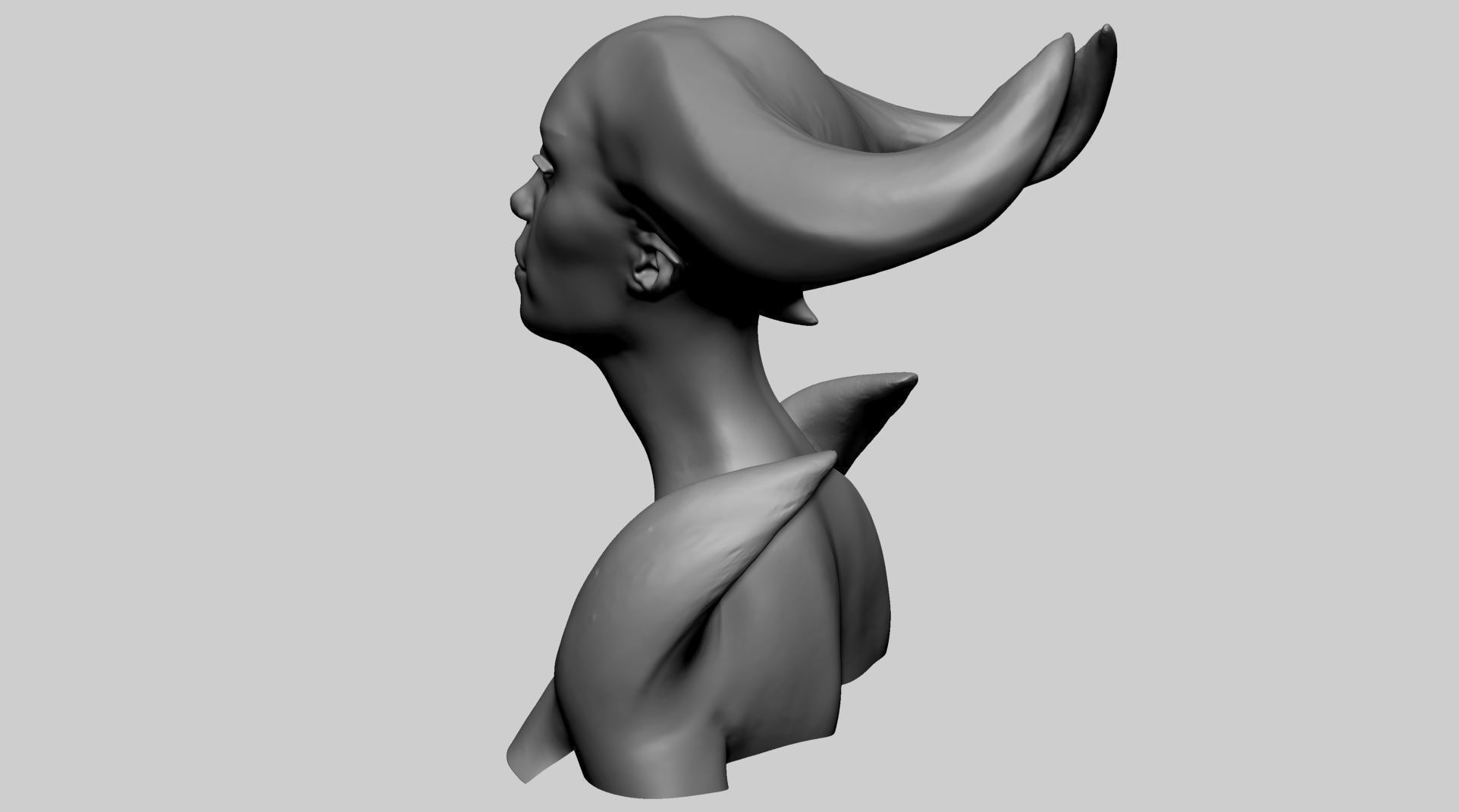 Fantasy Female Head F 3D model_5