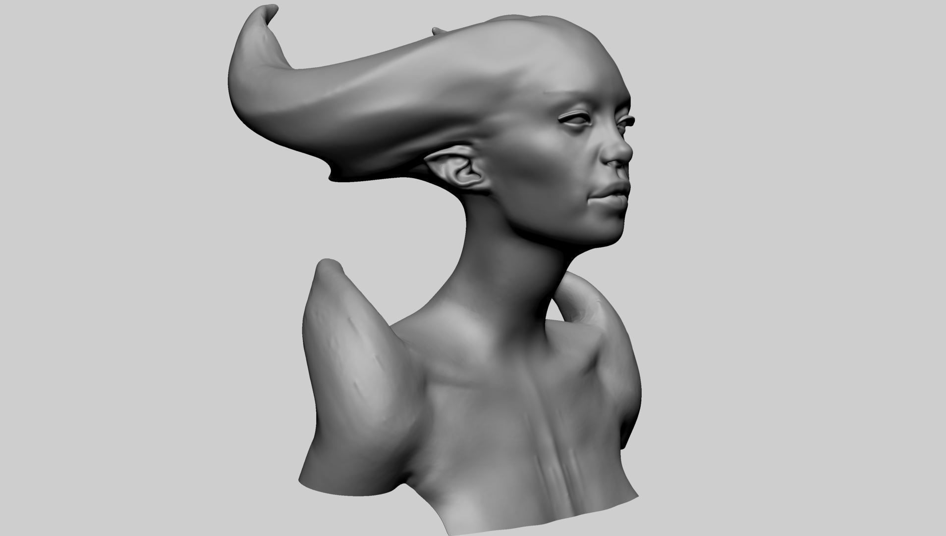 Fantasy Female Head F 3D model_1