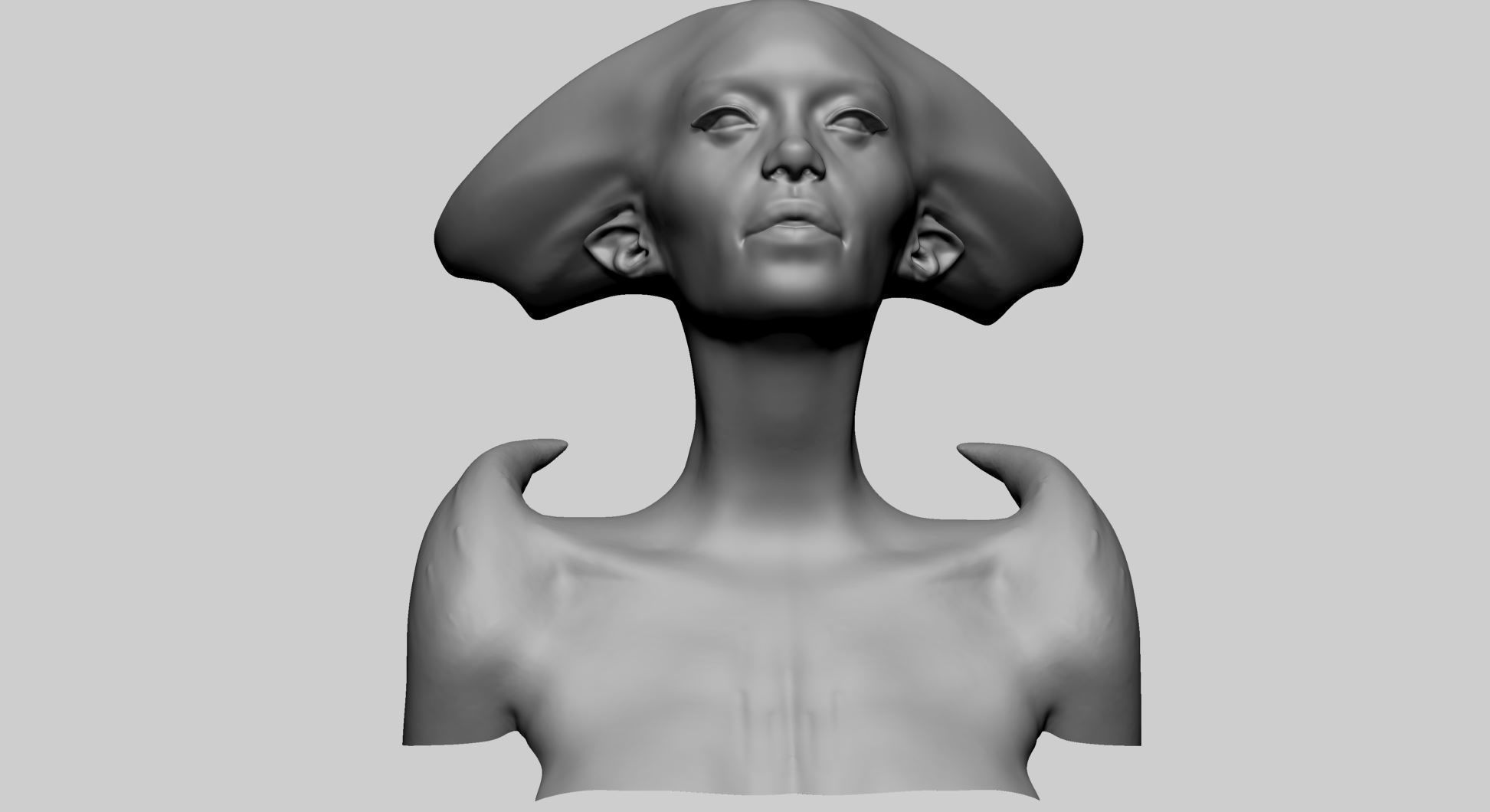 Fantasy Female Head F 3D model_7