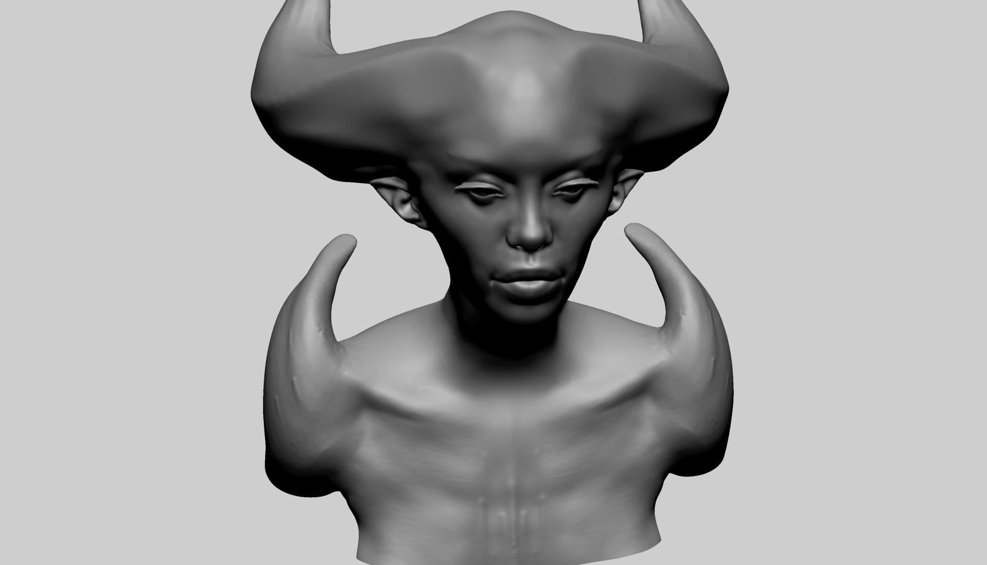 Fantasy Female Head F 3D model_8