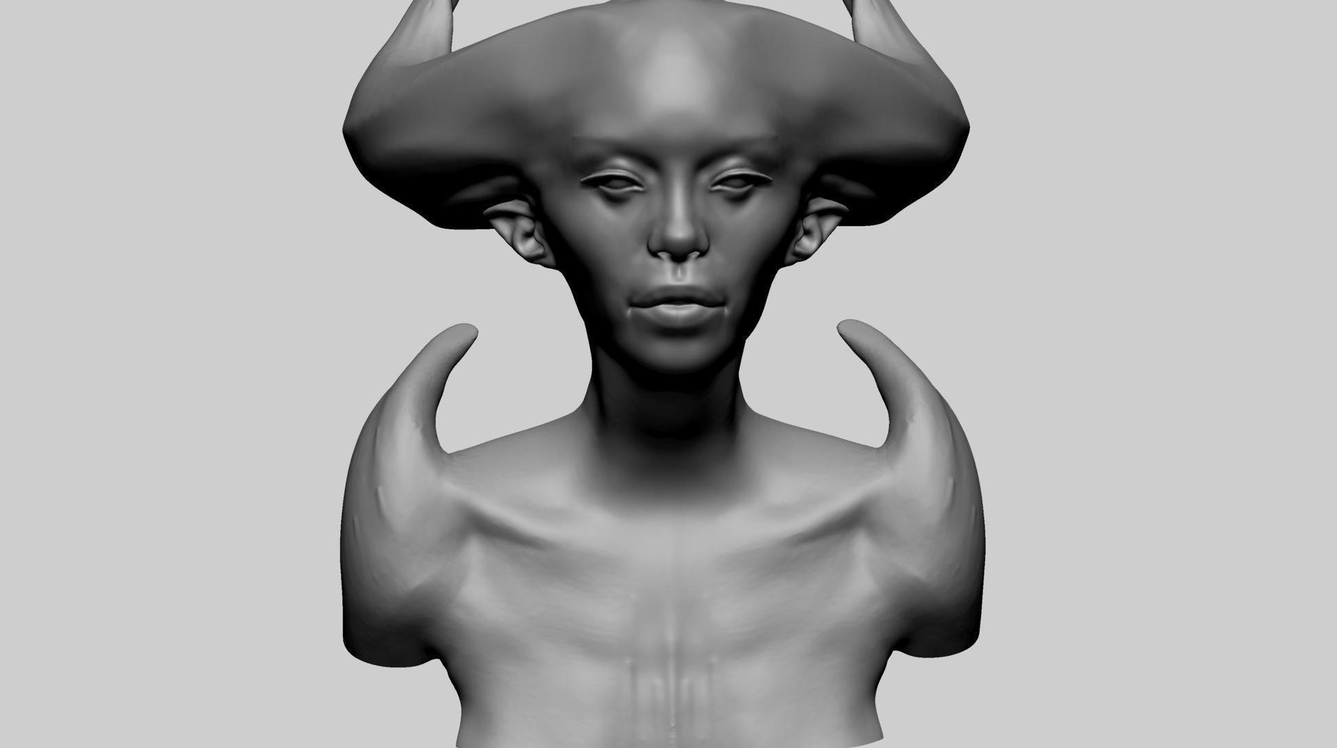 Fantasy Female Head F 3D model_9