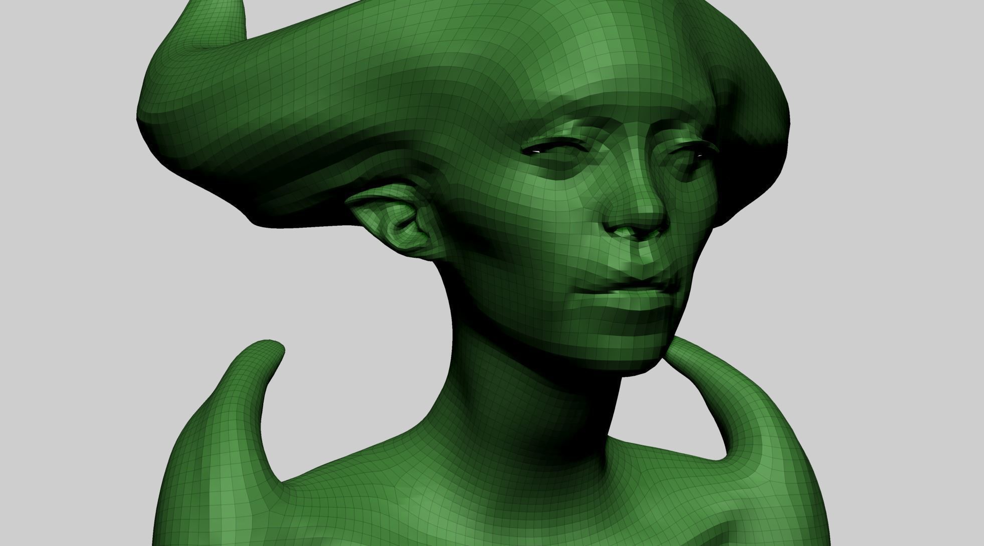 Fantasy Female Head F 3D model_11
