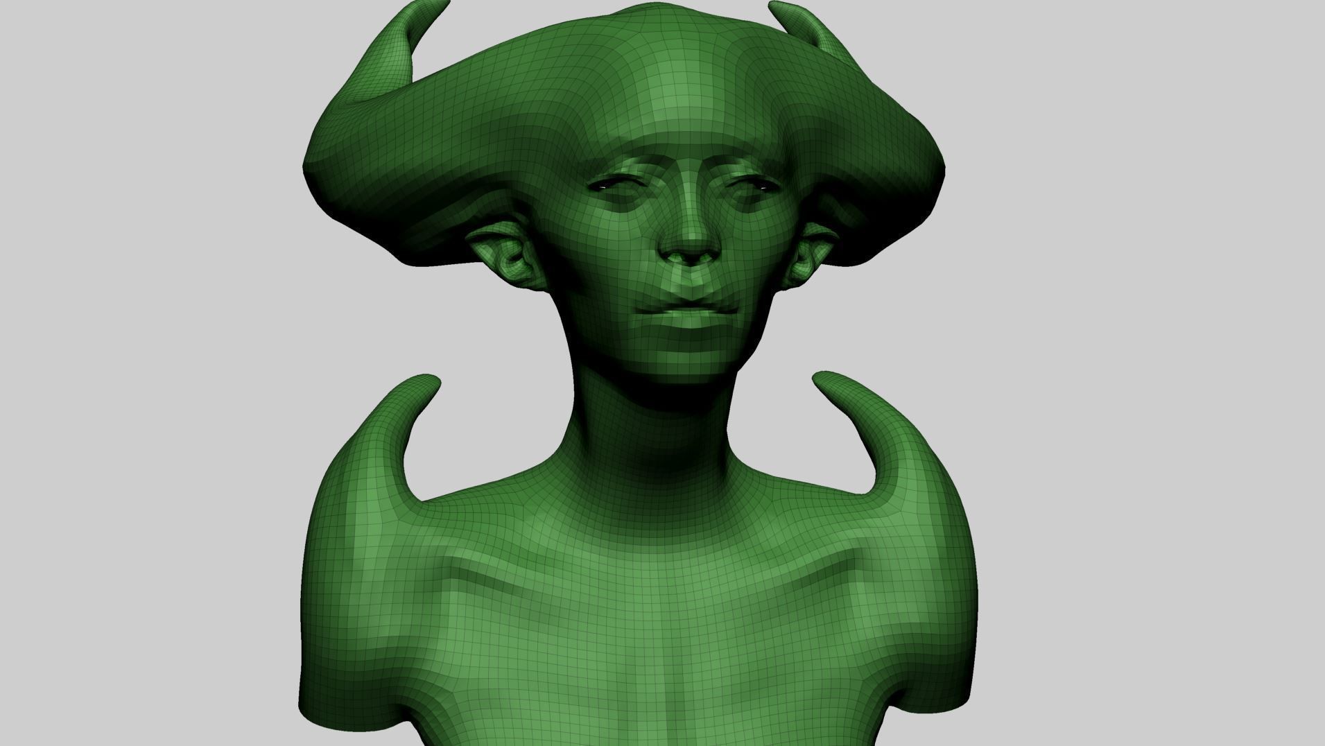 Fantasy Female Head F 3D model_10