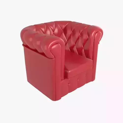 Chesterfield armchair red leather