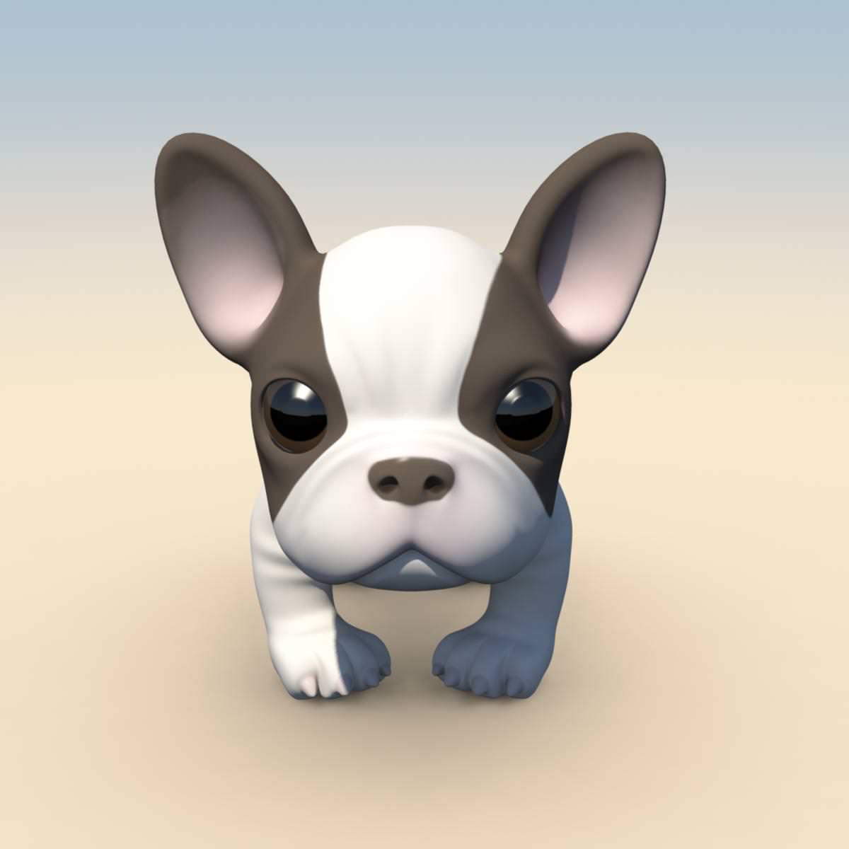 Puppy with Morphs 3D model_2