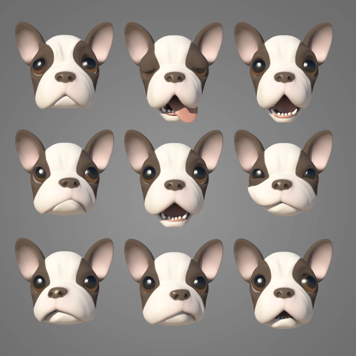 Puppy with Morphs 3D model_9
