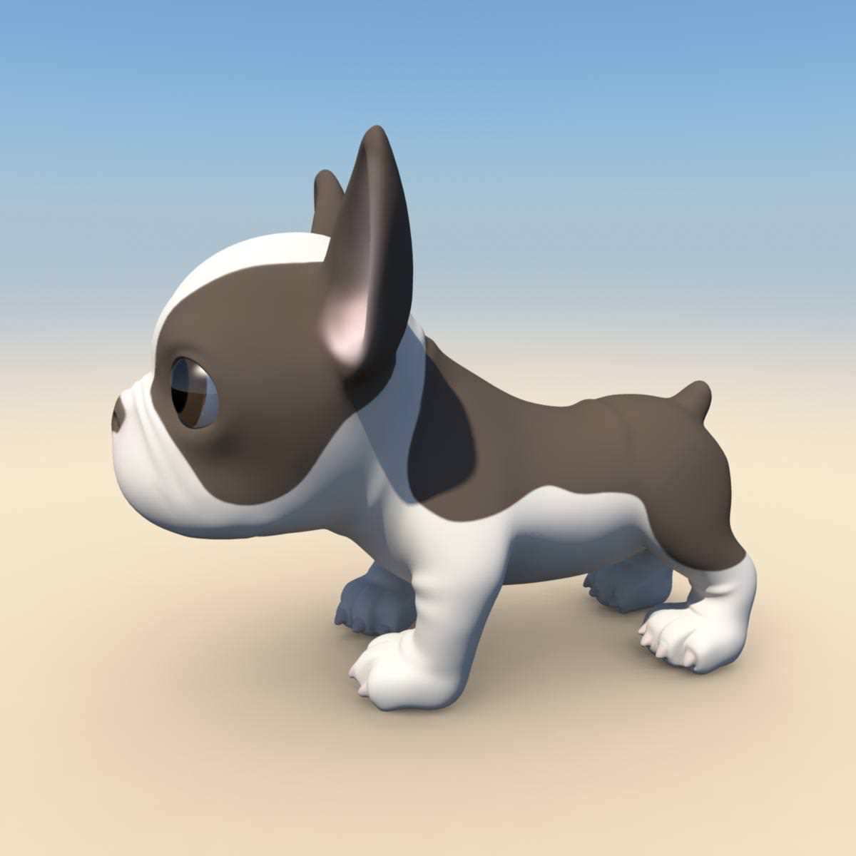 Puppy with Morphs 3D model_3
