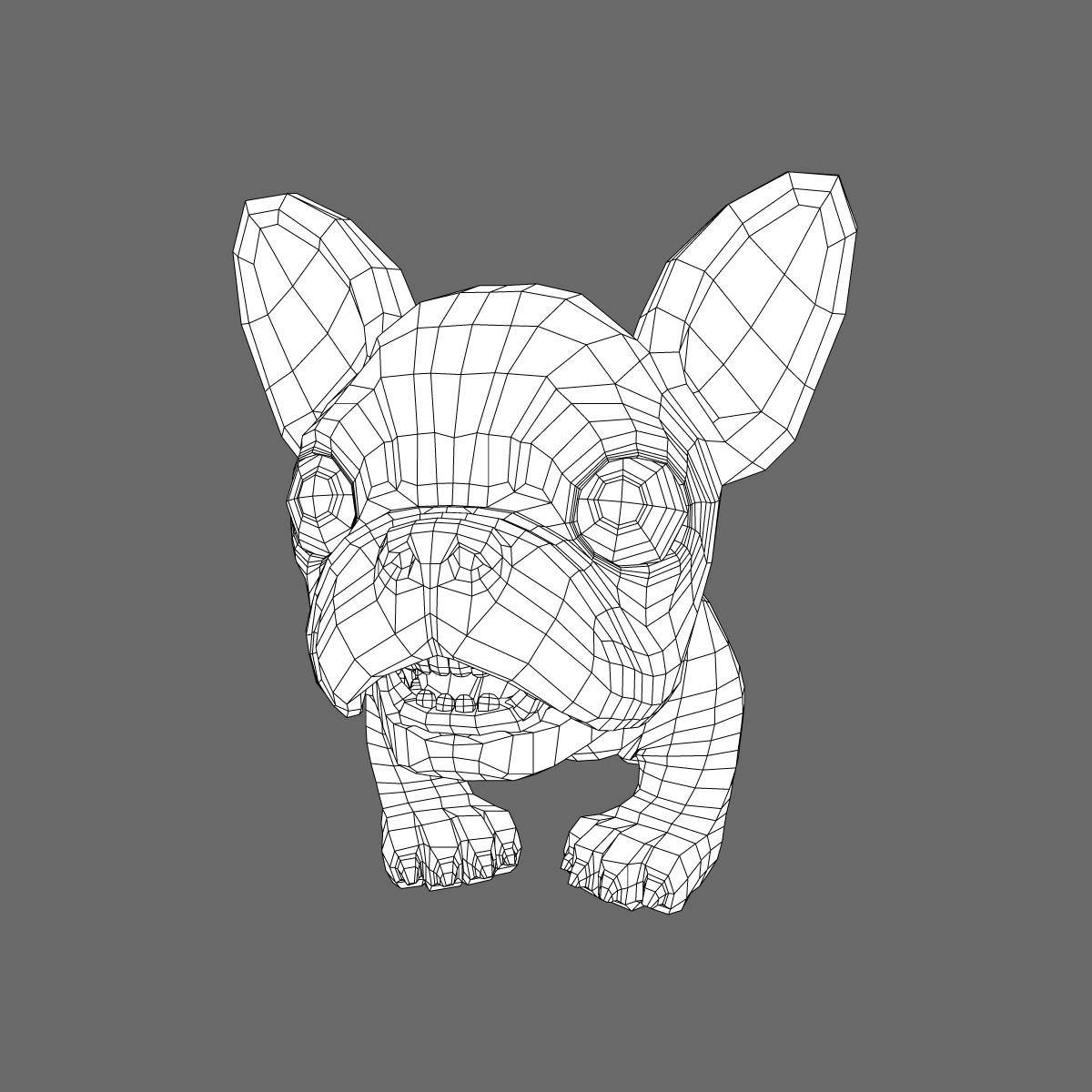 Puppy with Morphs 3D model_11