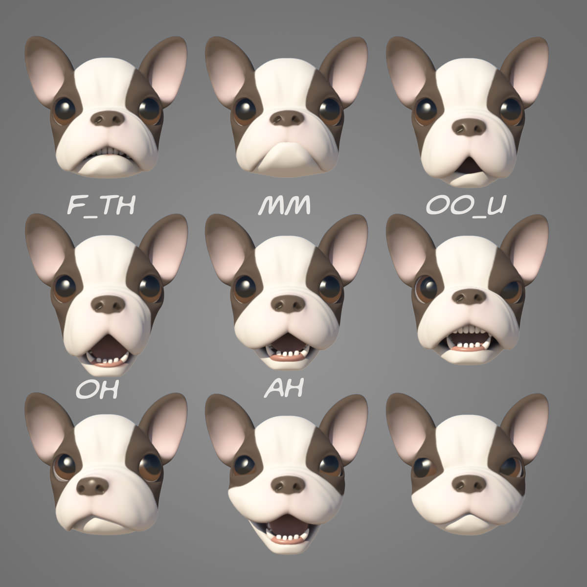 Puppy with Morphs 3D model_8