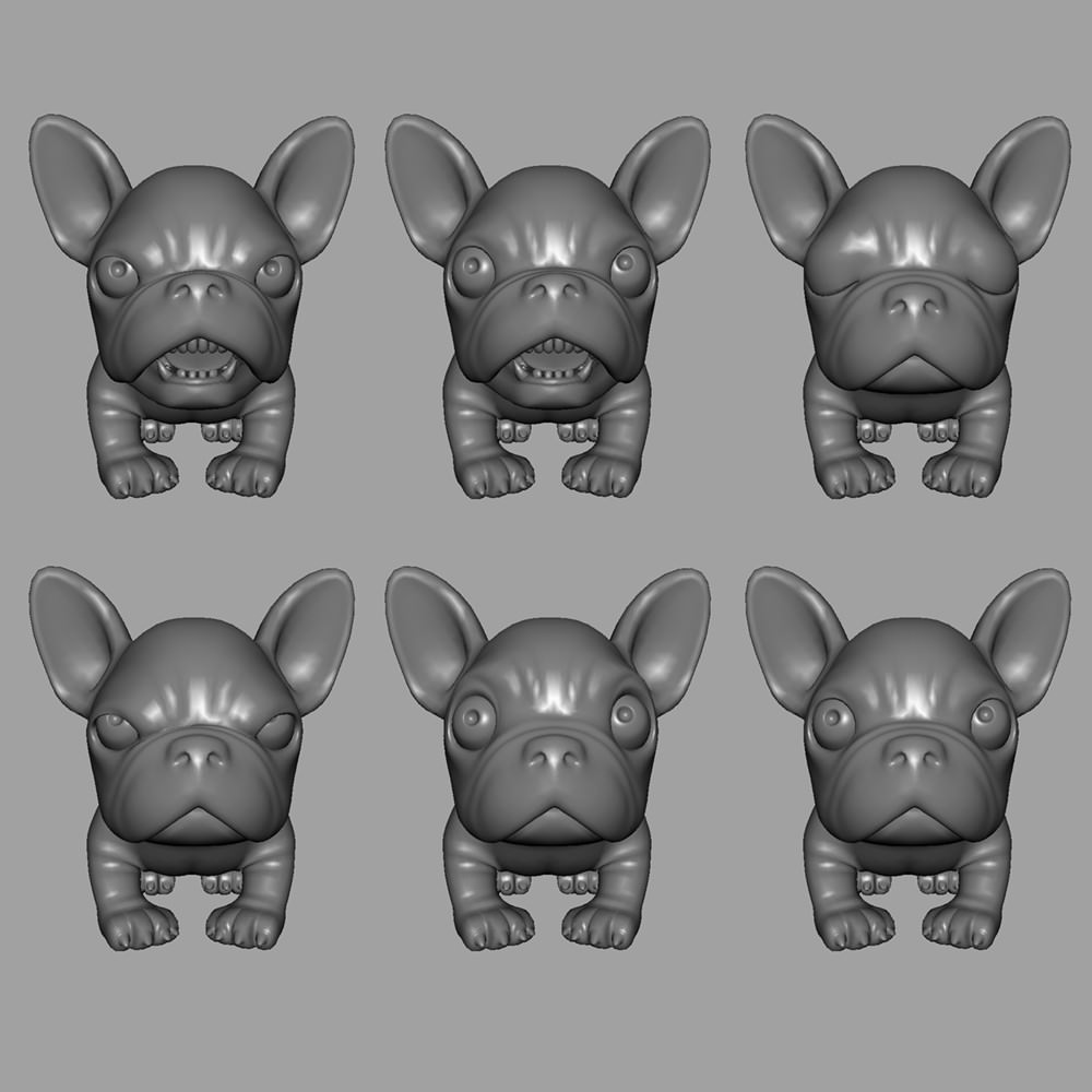Puppy with Morphs 3D model_23