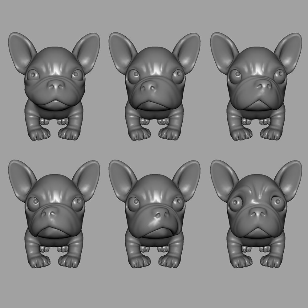 Puppy with Morphs 3D model_24