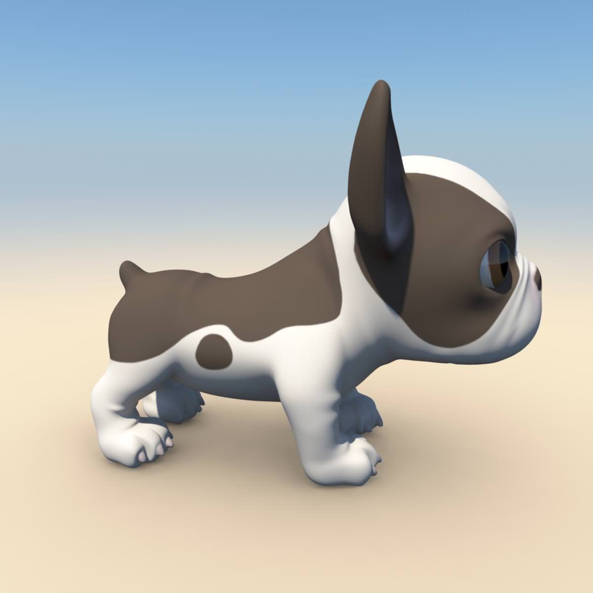 Puppy with Morphs 3D model_4