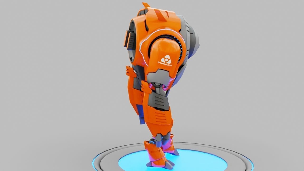 Planet expedition robot rigged - animated 3D model_3