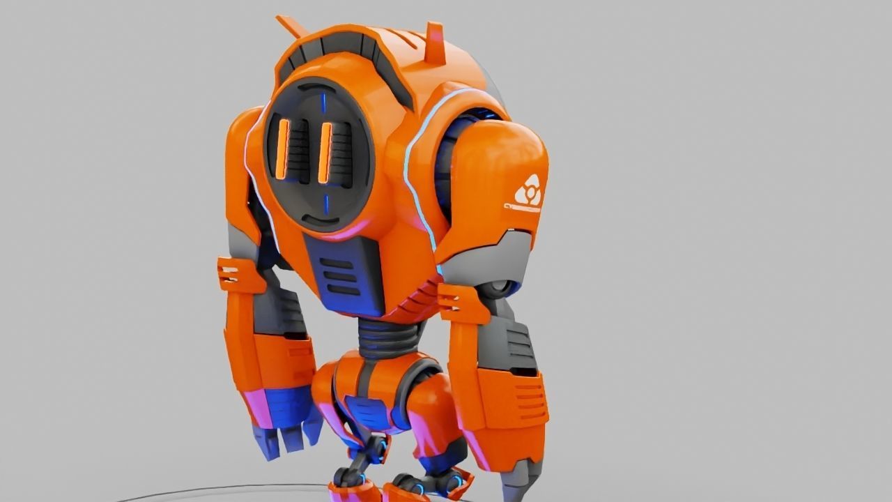 Planet expedition robot rigged - animated 3D model_14