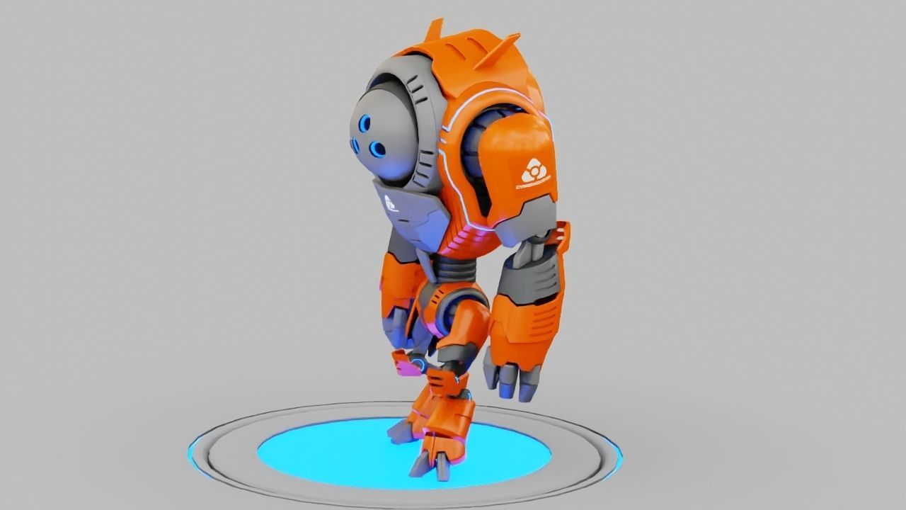 Planet expedition robot rigged - animated 3D model_9